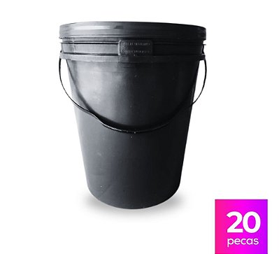 Balde 20 Lts Reciclado com Tampa Lacre e Alça - 20 Peças