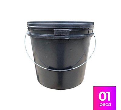 Balde Plástico 16 Litros com Tampa de Segurança e Alça Metálica