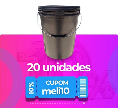 Baldes Plásticos Preto de 18 litros com alça metálica e Tampa Lacre de  Segurança - Kit 20 Peças