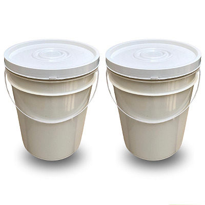Balde 20L Reciclado Branco - Kit com 02 Peças