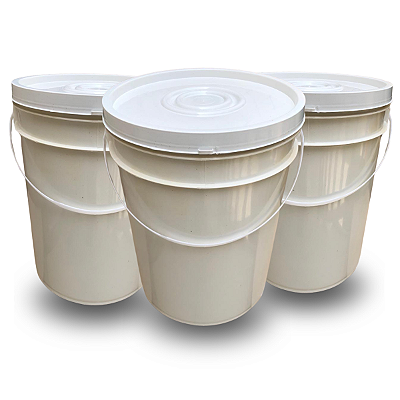Balde 20L Reciclado Branco - Kit com 03 Peças