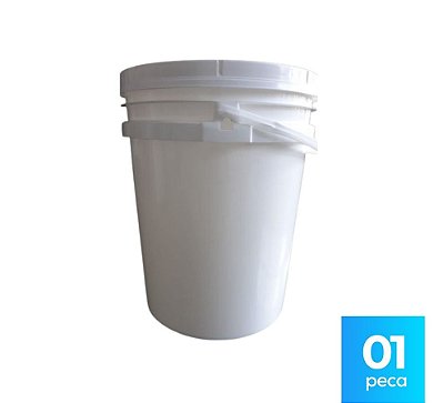 Balde 20L Branco com Tampa Lacre de Vedação e Alça Plástica