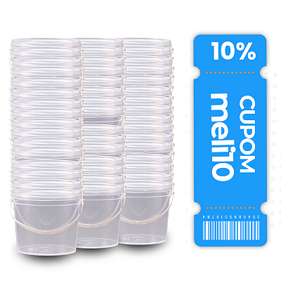 Balde 1.8L Transparente Atoxico com Tampa - 30 peças