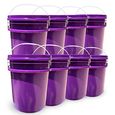 Balde para Acai com Tampa Lacre 10L - Kit 08 Peças
