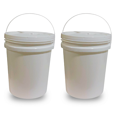 Balde para Alimento 18 Litros com Tampa Lacre e Alça - Kit 02 Peças