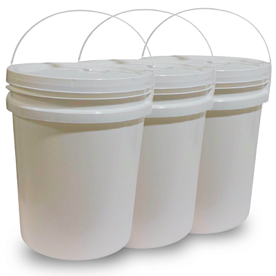 Balde 18 l com Tampa Lacre e Alça Plastica Bpa Free - Kit com 03 Peças