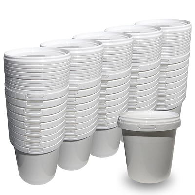 Pote 1 Litro Branco Atóxico com Tampa Lacre - 120 Peças