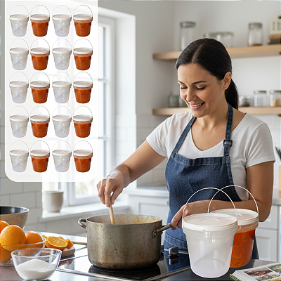 Balde 3.2 Litros Transparente Tampa Lacre Branca - 20 Peças