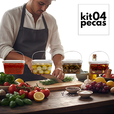 Balde com Tampa Lacre 2.4L Transparente Atóxico - 04 Und