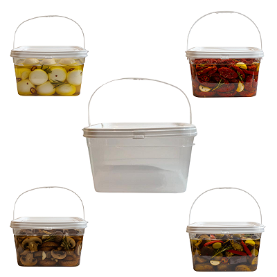 Balde Retangular 3.2l para armazenar alimento BPA FREE - 05 Und