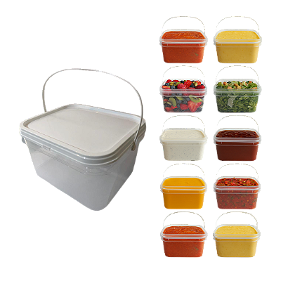 Balde 2.4L com Tampa Lacre Atóxico BPA Free Retangular - 10 Pcs