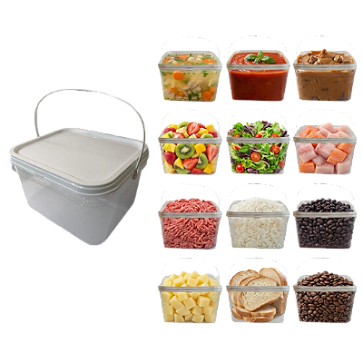 Balde com Tampa Lacre para Armazenar Alimentos 2.4L - 12 Pcs