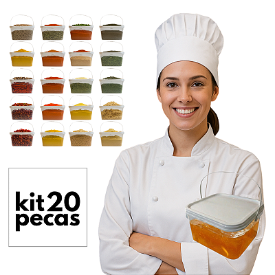 Balde com Tampa para Alimentos 2.4L Retangular Transparente - 20 Pcs