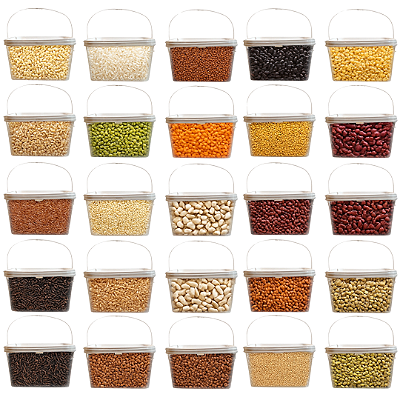 Balde Retangular com Tampa Lacre 2.4L Transparente - 25 Und