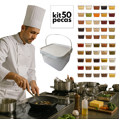 Balde com Tampa para Armazenar Alimentos 2.4L Retangular - 50 Und