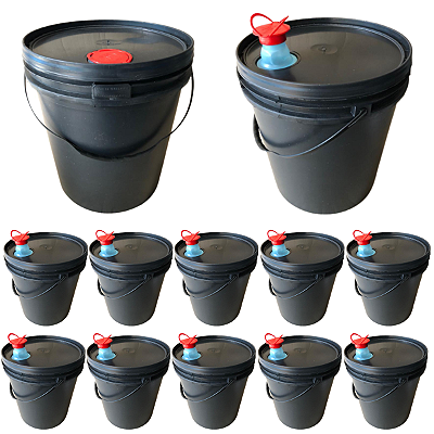 Balde com Tampa Lacre e Bico Despejo Retrátl 16L - 10 Pcs