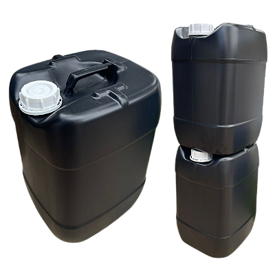 Galão 20L Preto Reciclado Tampa Lacre Rosca com Anel de Vedação - 03 Peças