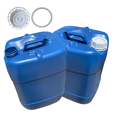 Bombona 20L Azul Reciclado Tampa Rosca e Anel de Polixan - 02 Peças