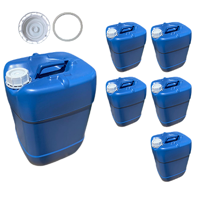 Bombona 20L com Tampa Rosca e Anel de Vedação de Polixan - 05 Peças