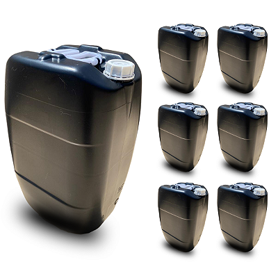 Bombona 50L Preta Reciclada para Armazenamento de Líquidos - 06 Pçs