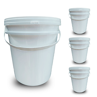 Balde 5 Litros Branco da Linha Premium - Kit 03 Peças