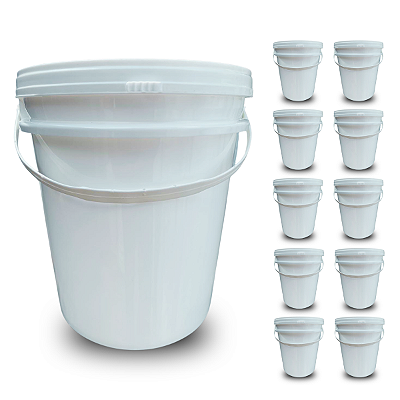 Balde para Alimentos com Tampa Lacre 5 Litros BPA Free - 10 Peças