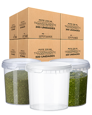 Pote 220 ml Preço Atacado Novo Atóxico BPA Free com Tampa Lacre - 300 Und