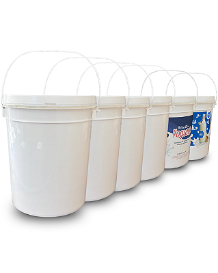 Balde para Armazenar Alimentos com Tampa Lacre de 7.2L - 06 Pcs