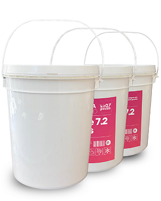 Balde com Tampa 7.2L Multiuso Atóxico BPA Free - 07 Peças