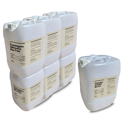 Galão 20 Litros Natural Transparente com Tampa Rosca e Anel de Vedação - 06 Pcs