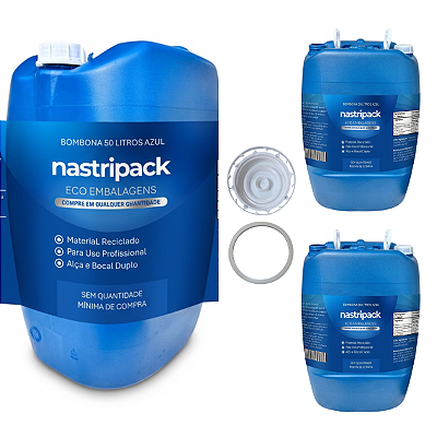 Bombona 50L Azul Reciclagem - Qualidade Premium, Entrega Rápida - Kit 03 Peças