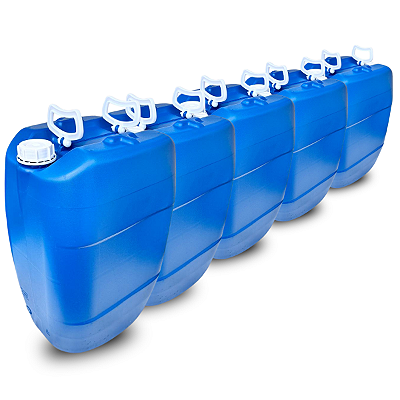 Bombona 50 Litros Azul com 2 Bocais e Alças para Uso Industrial - 05 Pçs