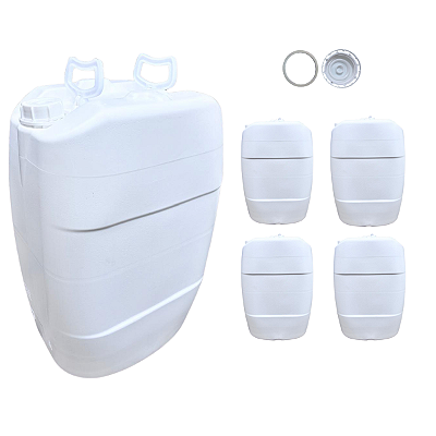 Bombona 50L Branca Atóxica Nastripack | Tampa com Lacre (Anel de Polixan Kit 04 Pcs