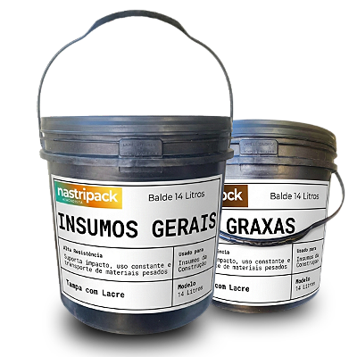 Balde 14 Litros Reciclado com Tampa Lacre Resistennte para Uso Profissional