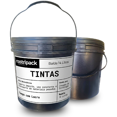 Balde para Tintas e Produtos Químicos com Tampa Lacre 14 Litros - 02 Peças