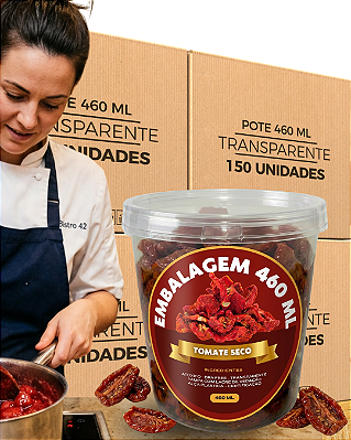 Pote Transparente P500 460 ML Tampa Lacre para Alimentos - 150 Und