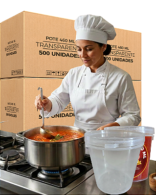 Pote 460 ml Transparente Tampa Lacre P500 Uso Culinario - 500 Peças