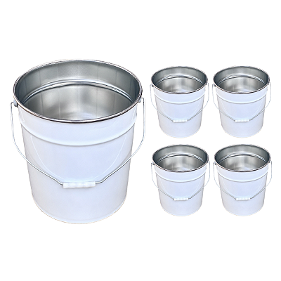 Balde de Metal 18L com Alça Galvanizada Multiuso - 04 Peças