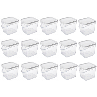 Balde Transparente Retangular para Alimentos 3.6L - 15 Und