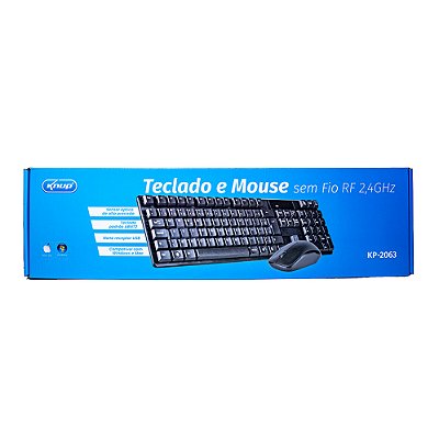 Teclado e Mouse Sem Fio Knup Kp2063