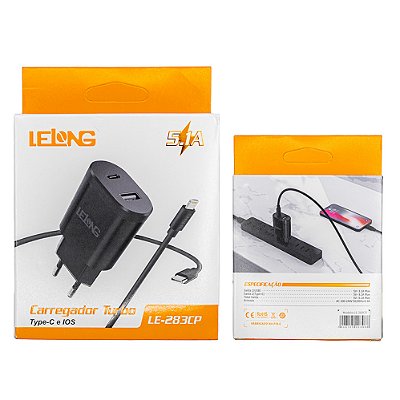 Carregador Tpc Ios 5.1a Lelong Le283cp