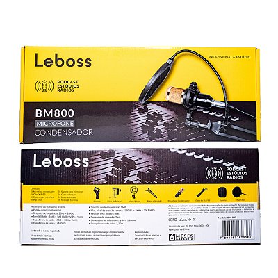 Microfone Condensador Leboss Bm800