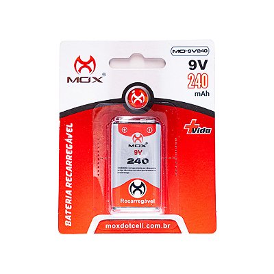 Bateria 9v Recarregável Mox Mo9v240