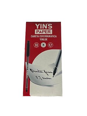 Caneta Esferográfica Preta Kit 50 Pçs Yin'S Paper Yp8149
