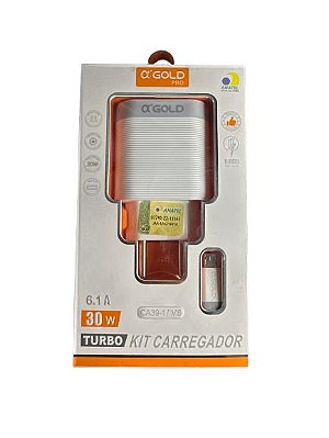 Carregador V8 6.1a 30w Agold Ca391