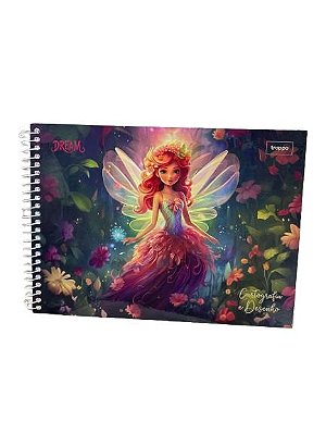 Kit 5 Unid Caderno De Desenho 60 Fls Com Adesivo Dream