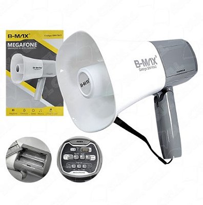 Megafone Portátil Com Sirene Musical e Gravador Bmax Bmf943