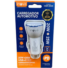 Carregador Veicular Usb x Tpc 45w Inova Car3225