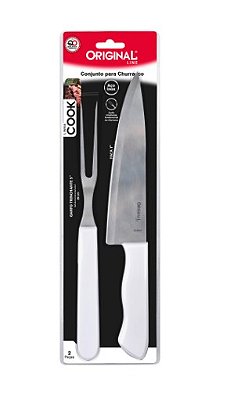 Kit Para Churrasco 2 Pçs Aço Inox Cook Original Line Sl0447