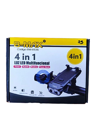 Lanterna Para Bicicleta Formato Suporte 4 em 1 Bmax Bm8536